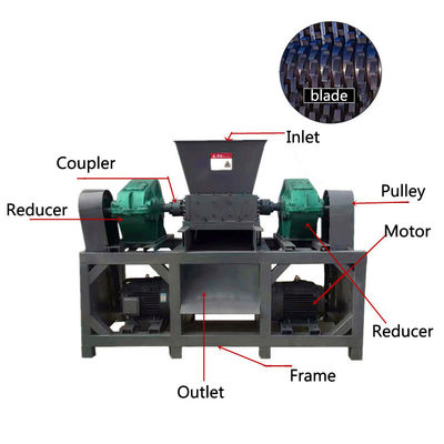 स्वचालित भारी शुल्क औद्योगिक रबर Shredder Crusher अपशिष्ट टायर Shredder मशीन