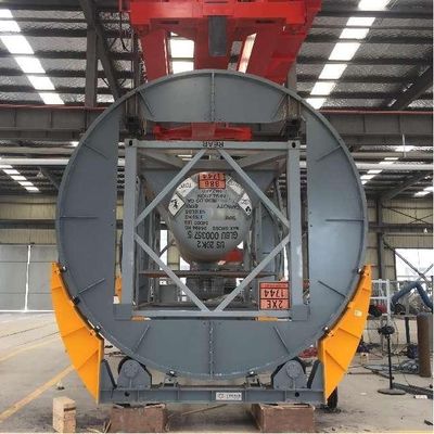 बड़े स्वचालित टर्निंग रोल आईएसओ टैंक रोटेटर 20ft 40ft स्वैप आईएसओ टैंक कंटेनर रोटेशन मशीन