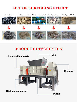 बड़ी फास्ट स्पीड औद्योगिक रबर Shredder लकड़ी रबर कचरा प्लास्टिक क्रशर मशीन